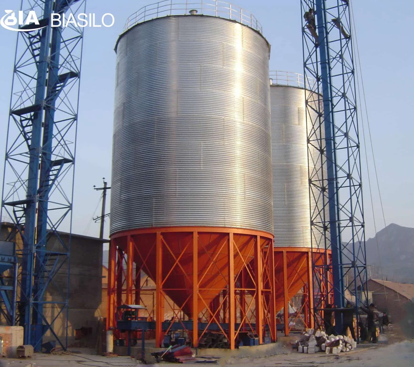 
100t Bulk Plastic Pellets Wood Pellets Grain Silo And Gypsum Great Quality Storage Steel Silo Also Using For Wood Pallet 