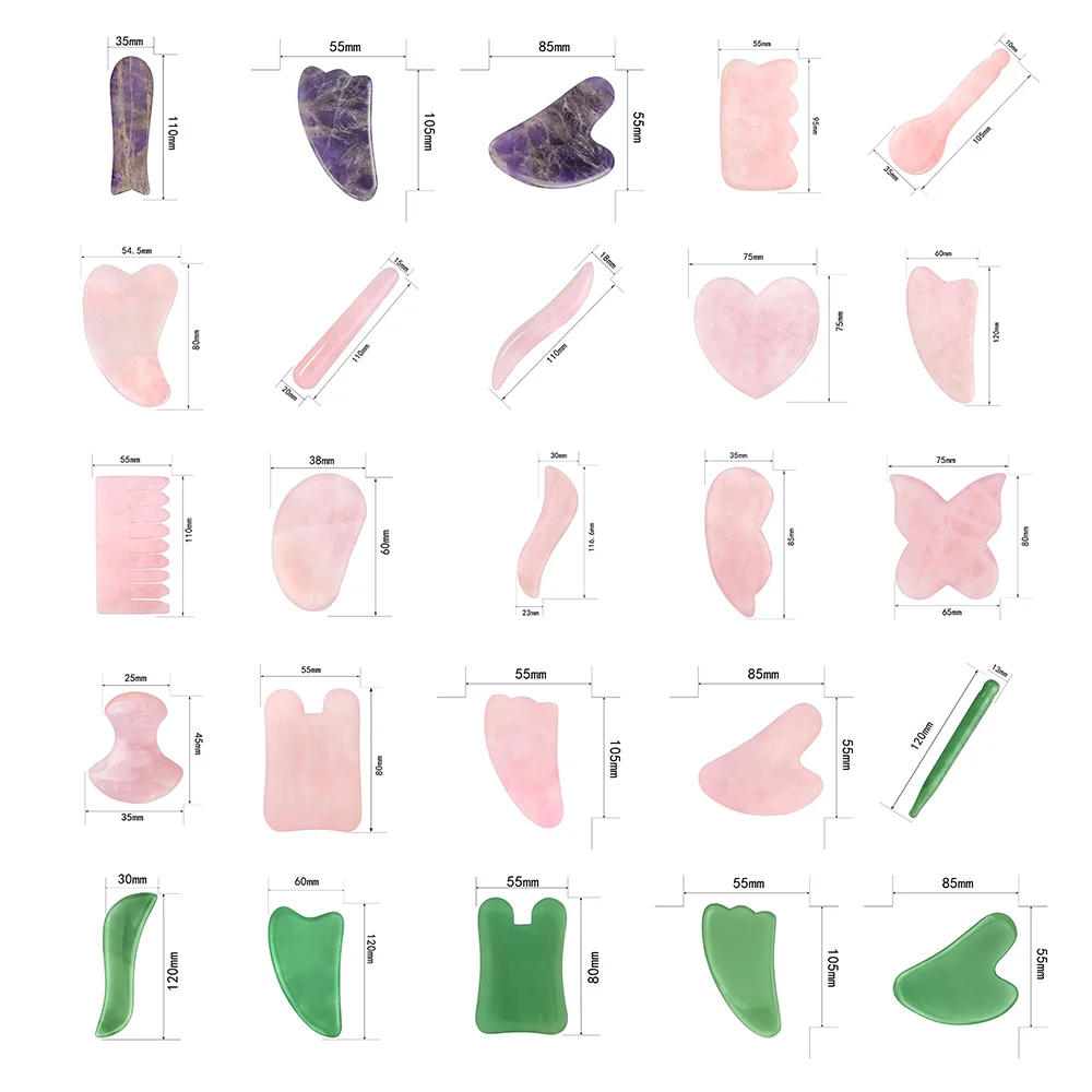 Hot Selling Rose Quartz Guasha Stone Massager Butterfly Shaped Rose Crystal Gua Sha