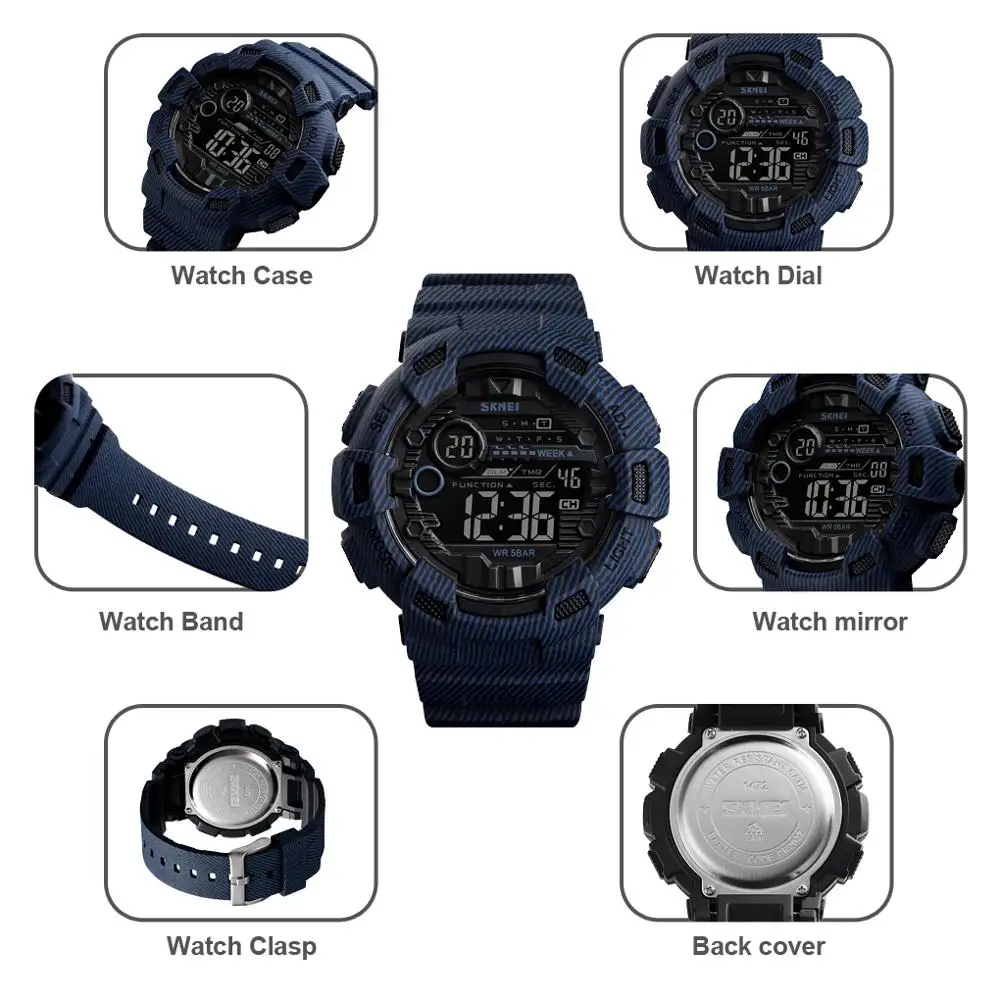 New Arrival high quality skmei 1472 sports digital waterproof waterproof watches men jam tangan
