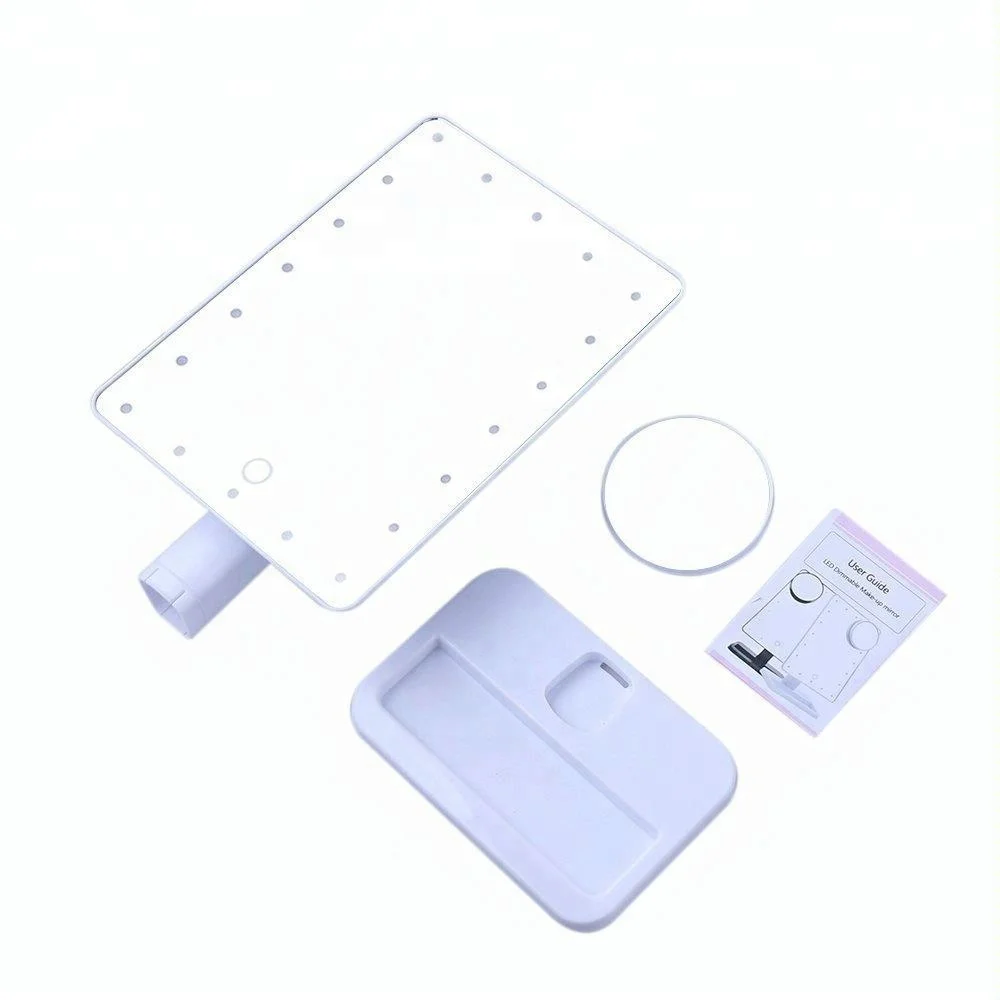 Заводское зеркало для макияжа с 20 светодиодами/2 светодиодами регулируемый сенсорный экран настольное косметическое подсветкой