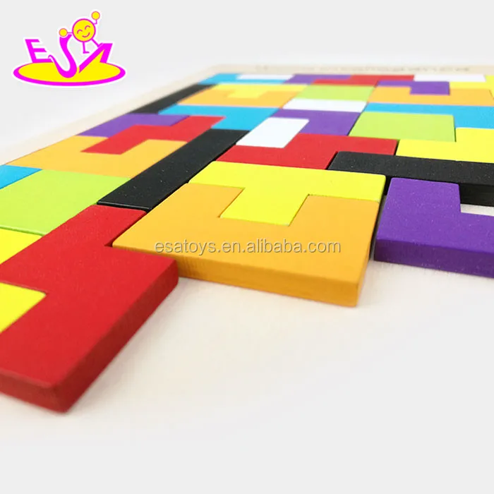 high quality educational toy wooden brain blocks puzzle for children W13A102