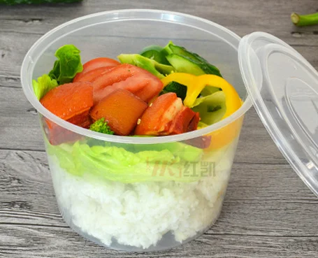 Microwave Freshware reusable 24oz 32oz 38oz black round pp plastic meal prep Bowls for salad vegan