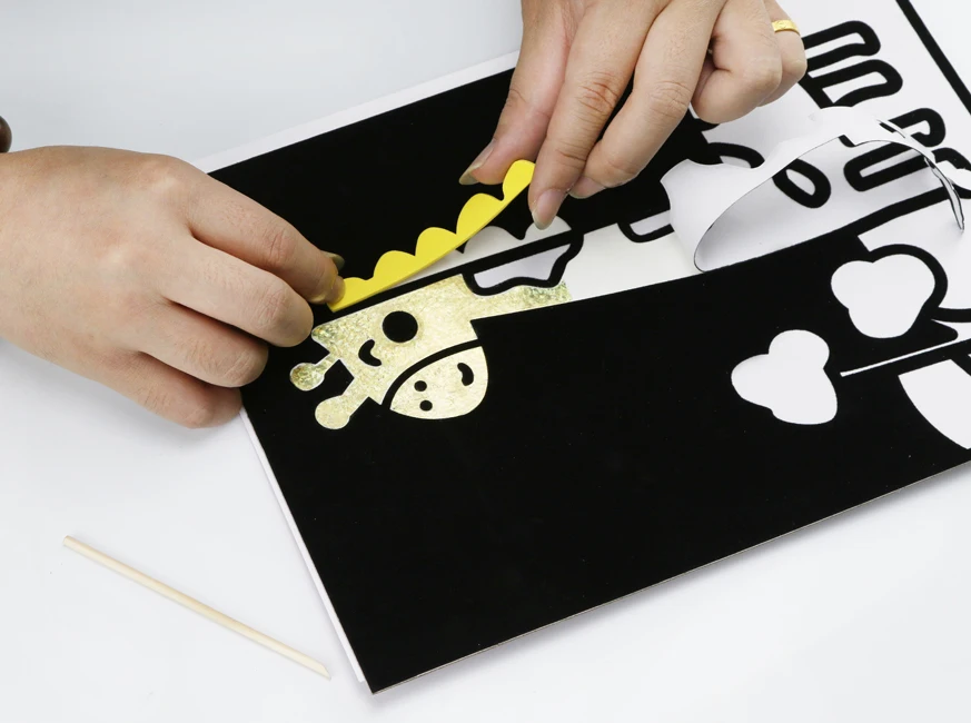 DIY Animals velvet art board including foil sheet and EVA stickers for kids