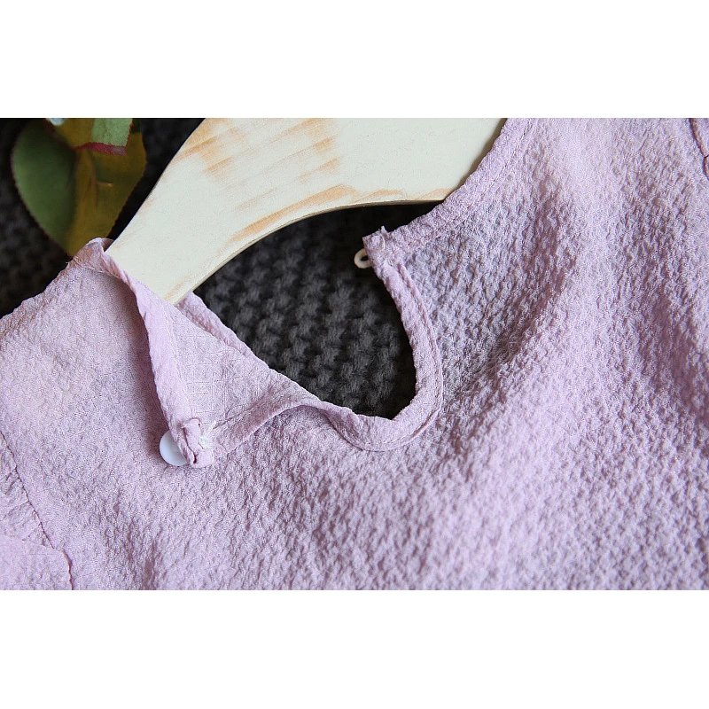 Hot selling girls baby suit summer solid color children air fly sleeves shorts two-piece suit