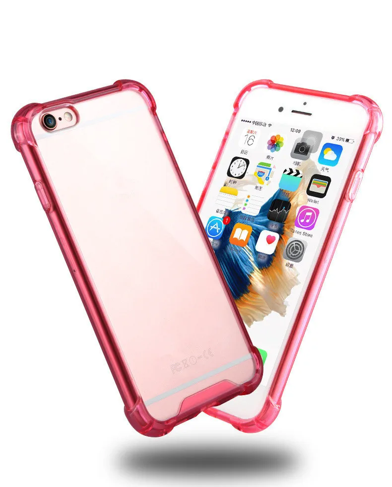 4 Shockproof Clear Soft TPU Case for iPhone 6/7/8 Plus, For iPhone 8 Plus Case, For iPhone 7 Plus Case
