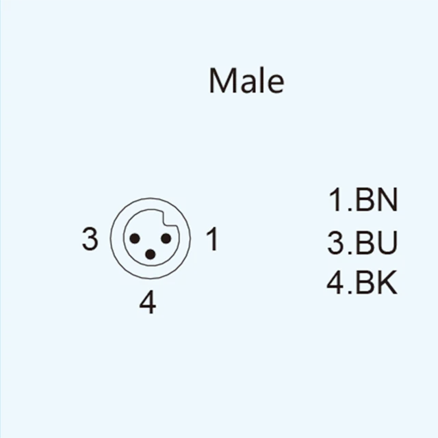 
Waterproof IP67 M5 3 pins front Mount male receptacle cable connectors 