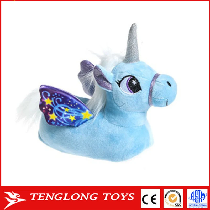 Горячая распродажа oem зимние теплые детские домашние плюшевые тапочки с единорогом