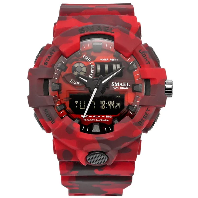 
Factory directly selling SMAEL 8001 multifunction camo vibrating alarm digital sport watch 