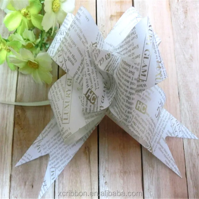 pp butterfly pull bow ribbon with printing
