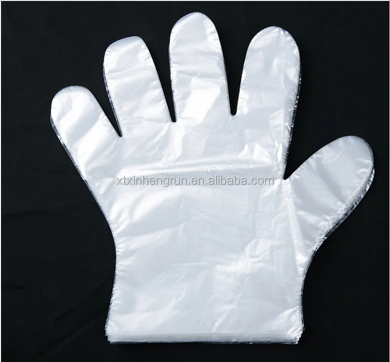
Disposable transparent HDPE protective PE gloves 