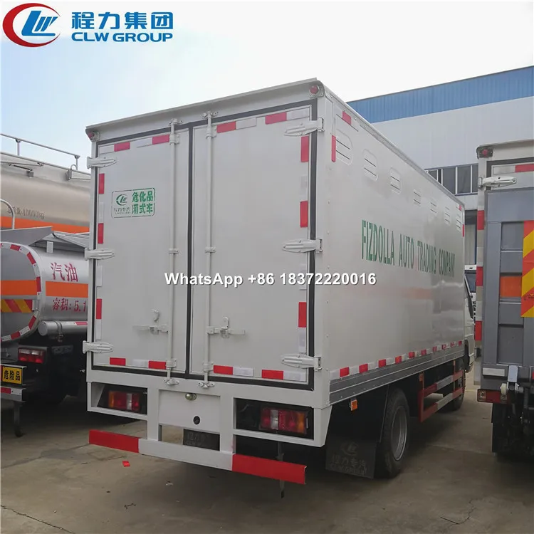 Cheapest price 4 tons small gas bottle transportation box cargo truck for sale