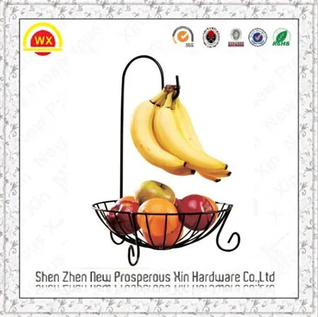 Custom Fashion Elegent and Durable 2-tier Iron Fruit Basket
