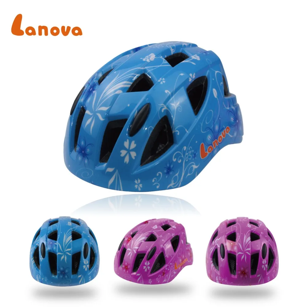 Colorful Floral Patterns High Quality Breathable Protective Impact Resistance Children Bicycle Helmet Custom  Bike Helmet