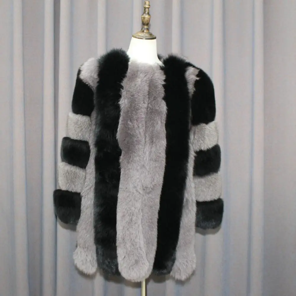 Luxury Natural Red Fox Fur Coats For Young Sex Women Colored Fur Coat With Factory Price