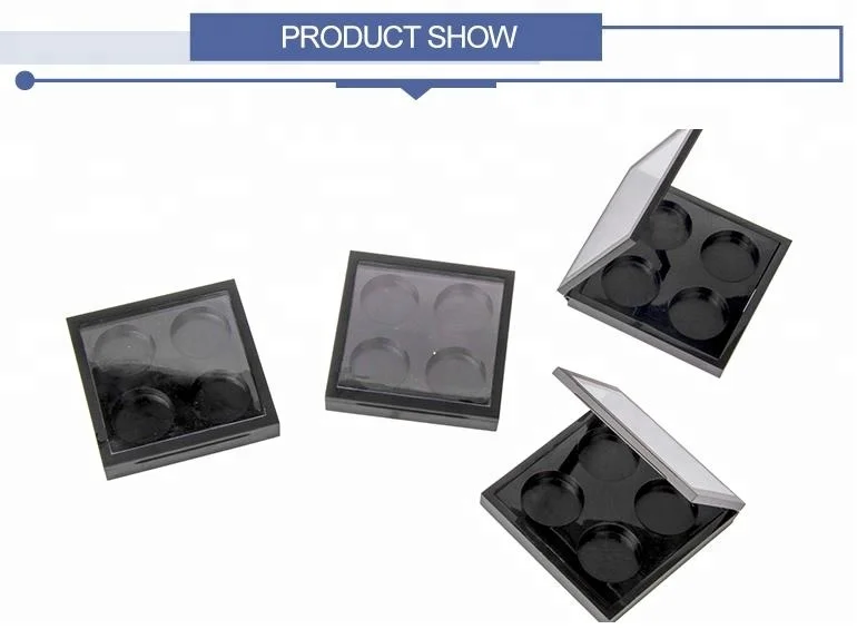 Custom 4 colors durable cosmetic empty eye shadow case container eyeshadow palette packaging with magnet