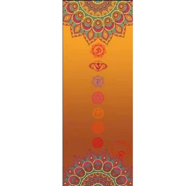 Высококачественные роскошные коврики для йоги из микрофибры и замши, резиновый коврик с узором, трафаретная печать