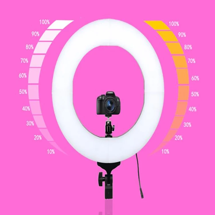 448 LED 3200-5600K60 Degree Colorful 45CM  18 inch  LED Ring Light for YouTube Tiktok Video Shooting