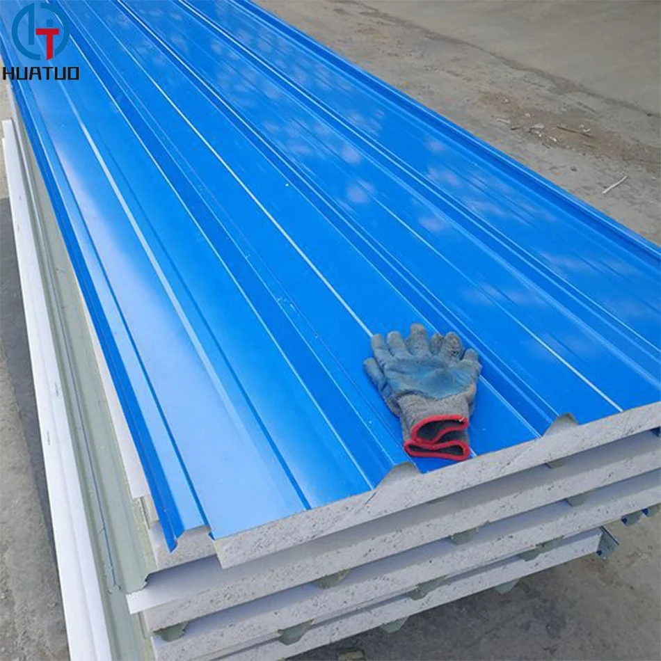 Steel Structure Prefabricated house use wall roof sandwich panels with Rock Wool/PU/EPS core