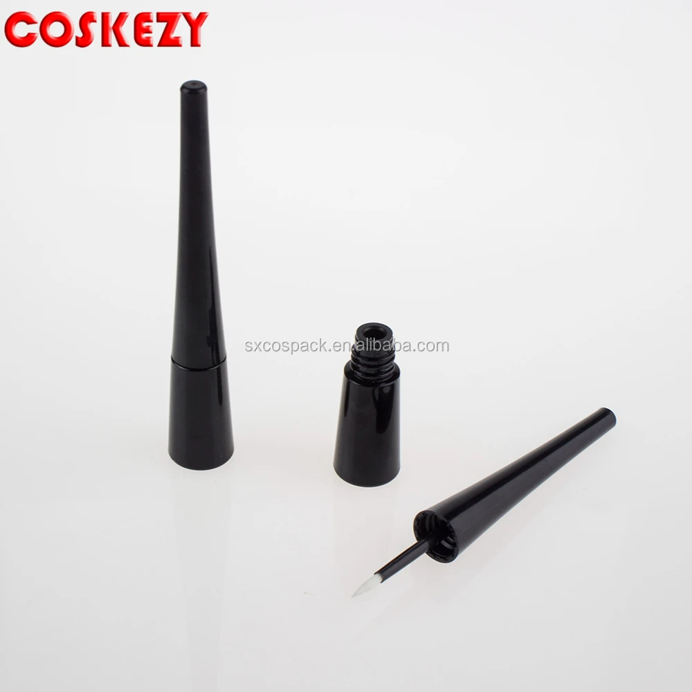 wholesale 3.5g Small Unique Eyeliner Plastic Black Tube,   Empty Black Eyeliner Custom Stick Tube Makeup Packaging