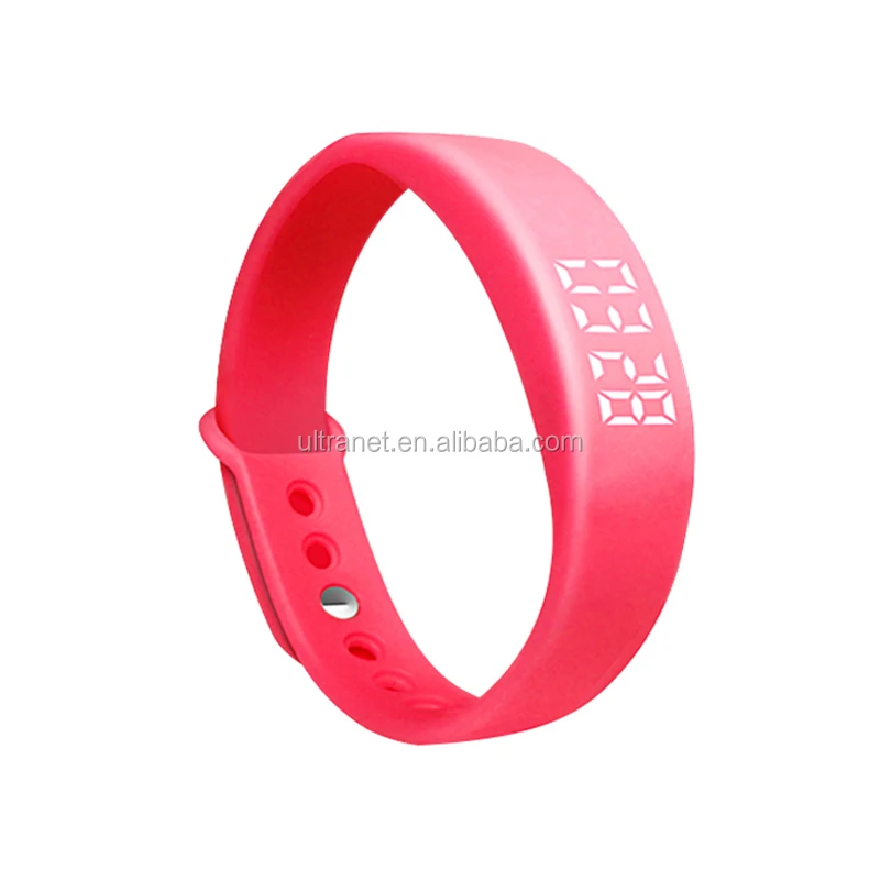 Custom logo watch waterproof 8 silent vibrating alarms smart bracelet digital led wrist watch for kids adult