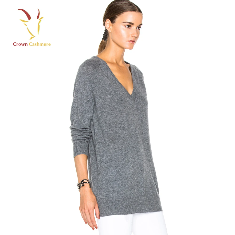 Basic Models Pullover Knit Sweater Womens V Neck Sweater