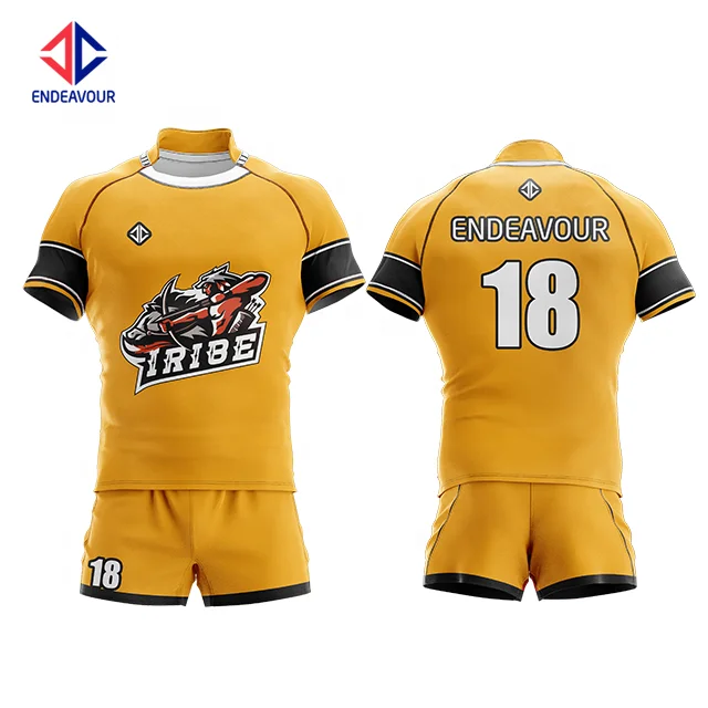 Breathable dry fit sublimation team set rugby jersey