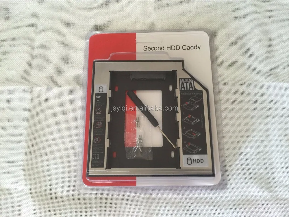 
SATA Second Hard Drive Caddy HDD bracket Case HDD carrier 2 HDD/SSD Caddy Adapter for notebook SATA 9.5 mm drive bay CD/DVD 