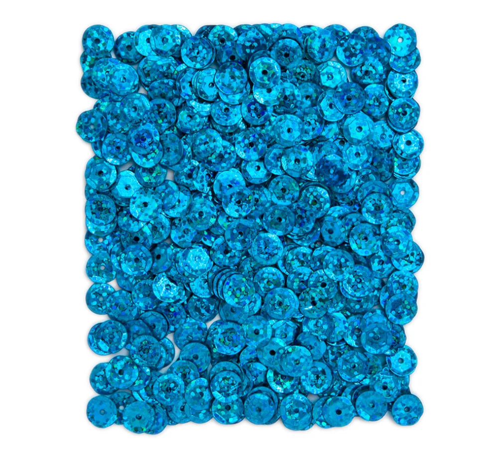 Wholesale Children Use Safety Holographic Sequins 9mm Light Green Sequin Cup Sequin Crafts Iridescent Spangles For DIY Making