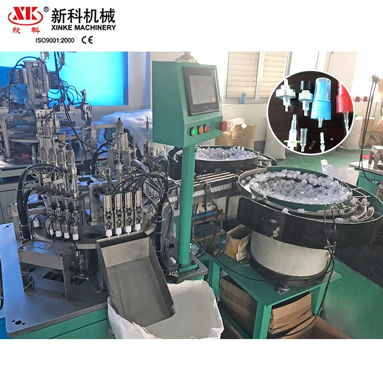 External pump and emulsion pump plastic injector custom automatic assembly machine