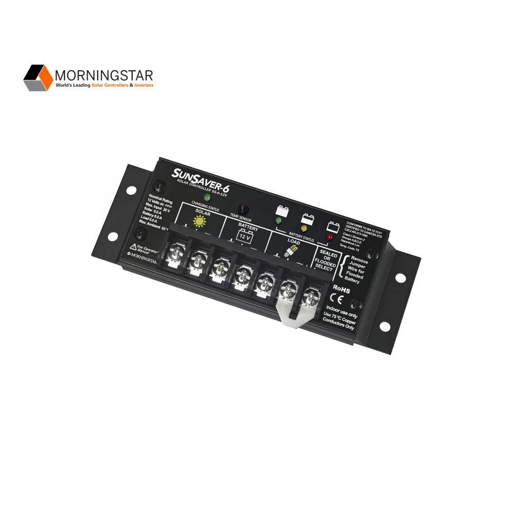 
MorningStar SunSaver SS-6-12 PMW Solar Charge Controller 6A 