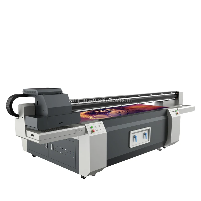 Professional manufacturer AMJ 2513 for glass wood plastic pvc metal acrylic flatbed LED UV printer