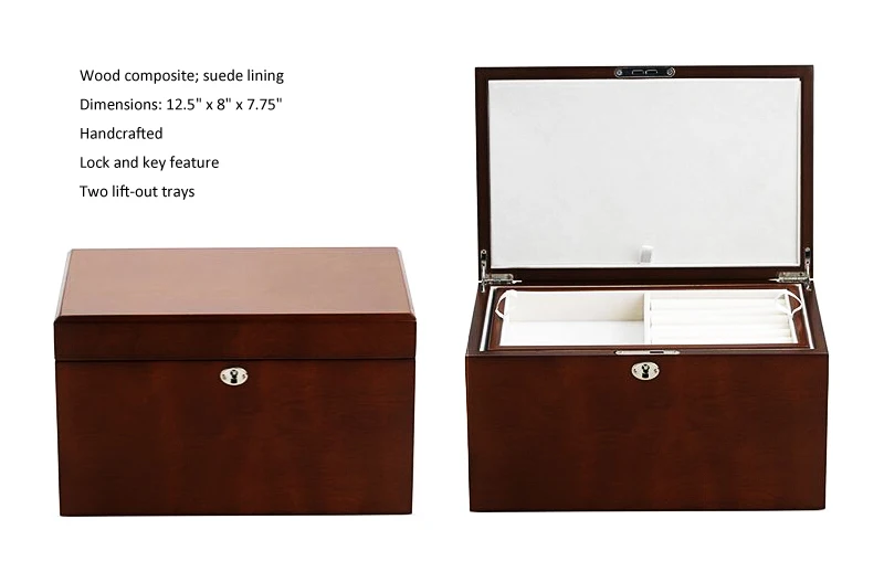 Wood High End Custom Made Black Jewelry Boxes For Organizer Box Direct Sales