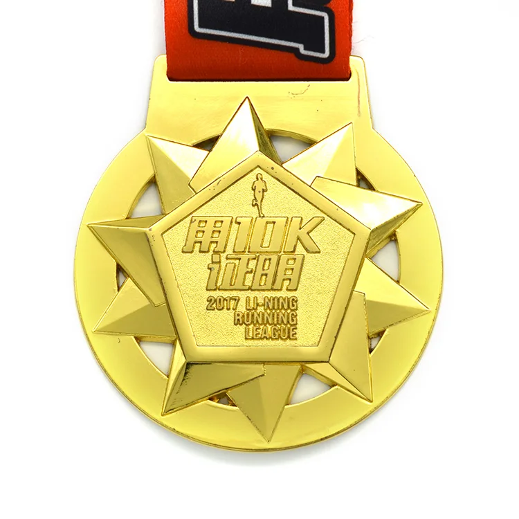 2017 пользовательские золото Li-Ning кроссовки Лига 10 К вызов гонки металлическая медаль