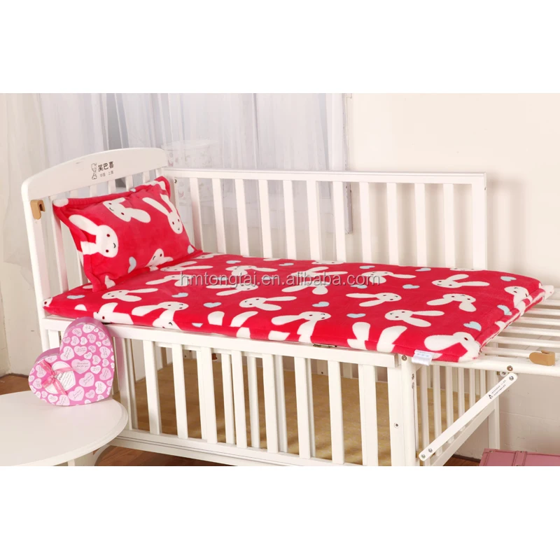 
Flannel coral fleece quilt 3 pieces sets for kindergarten child and baby cute rabbit style 