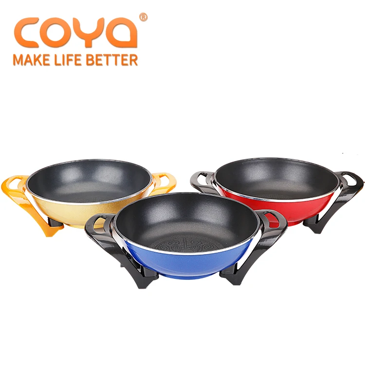 
8cm Depth Electrical Steel Wok Skillets Multifunction Electric Skillet 