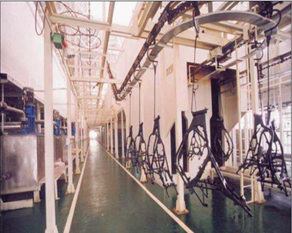 motorcycle frame painting line