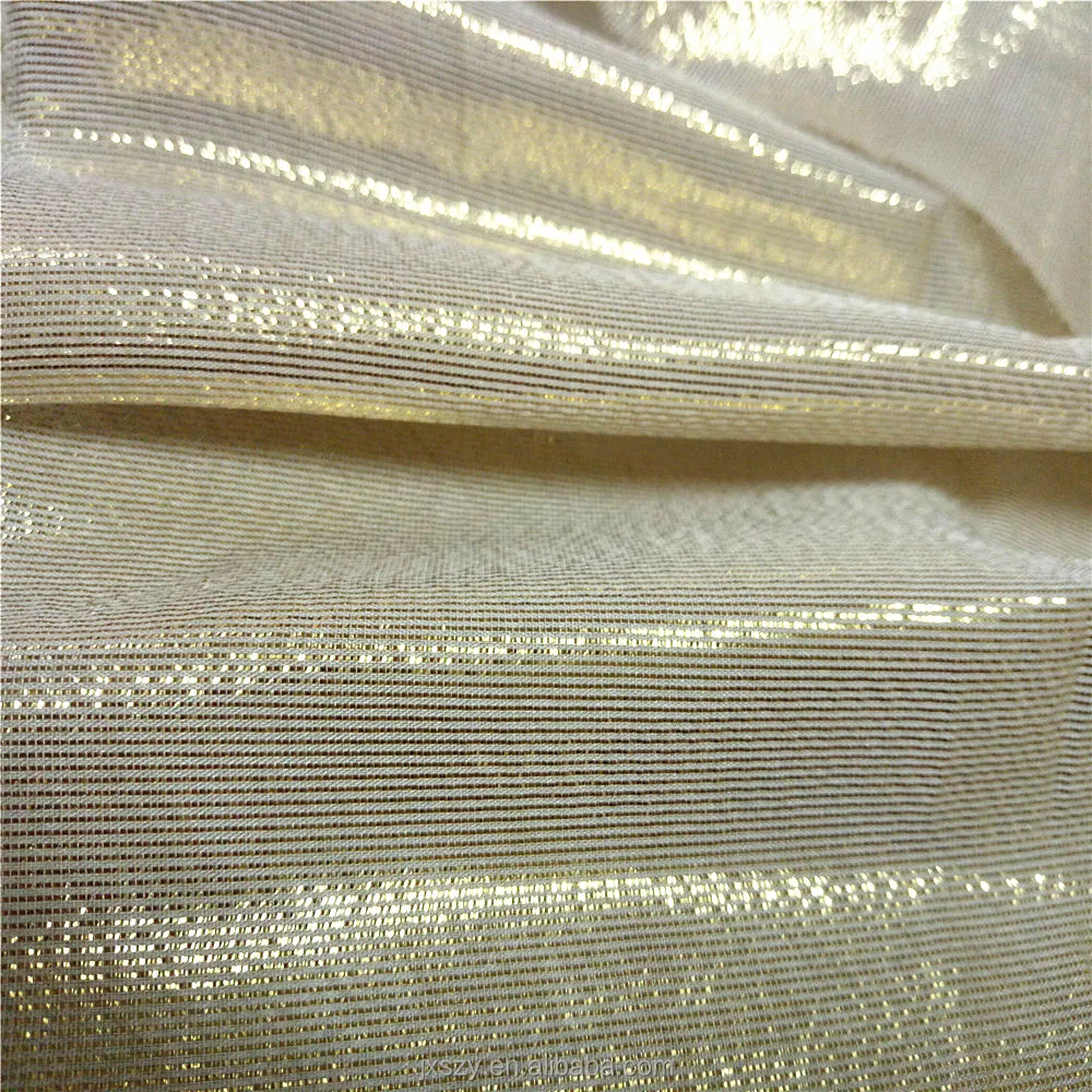 Colorful silk lurex fabric silk metallic jacquard chiffon fabric