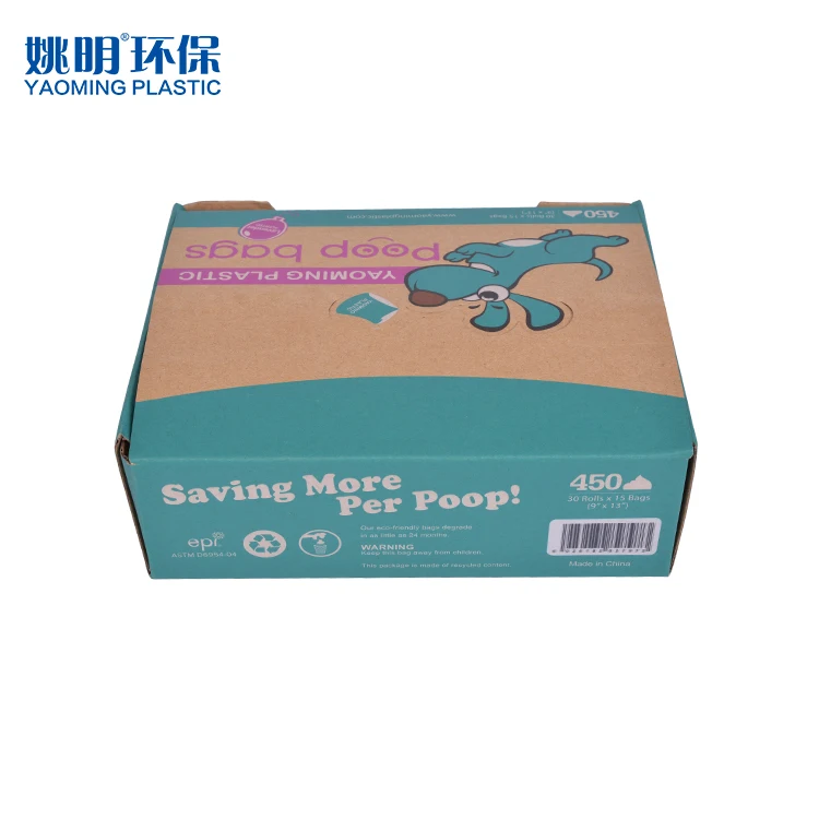 Black and white cute dog bags for poop plastic biodegradable