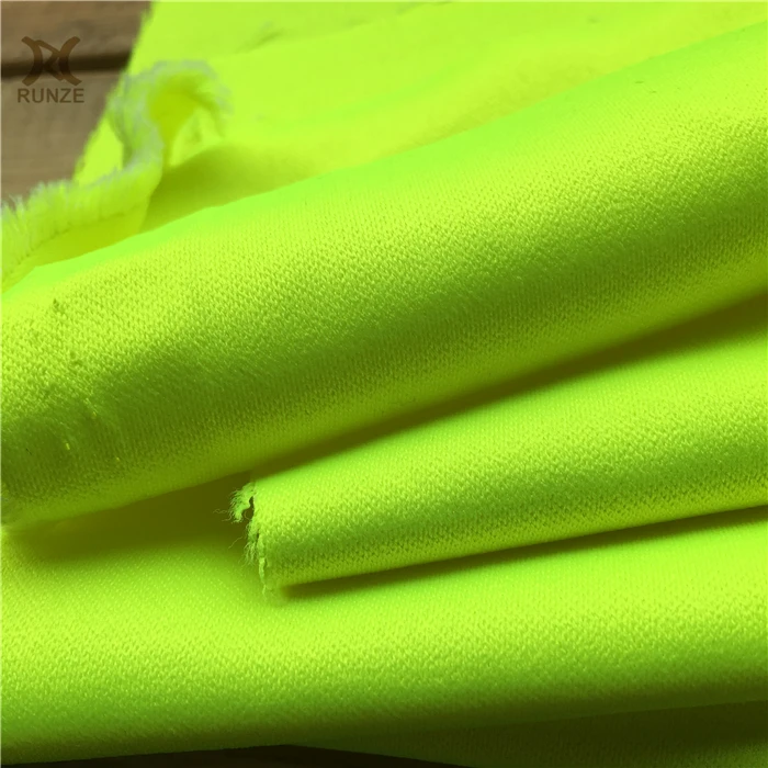 Heavyweight 80% Polyester 20% Cotton Blended Cotton Satin Fluorescent green Sports Vest Outdoor Wear TC Twill Fabric