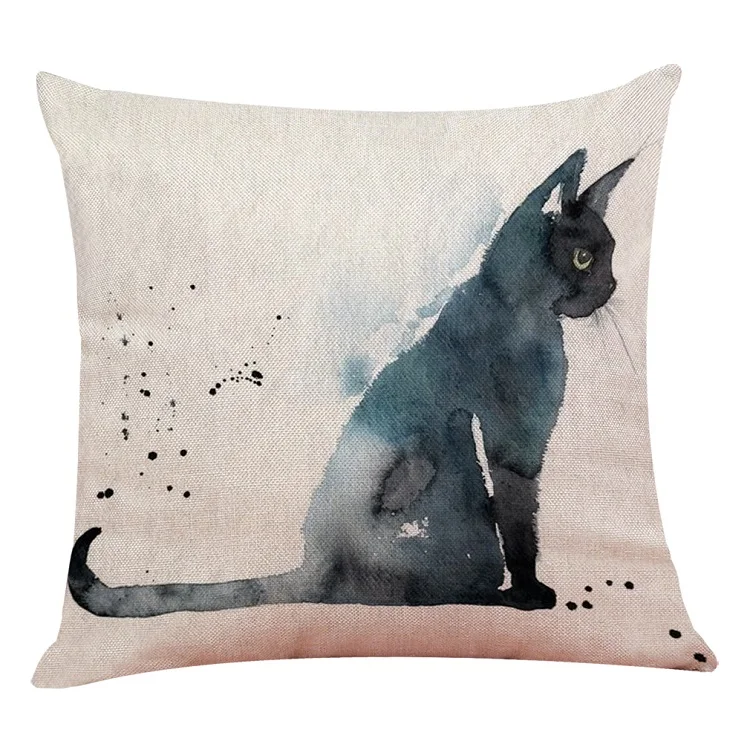Oriental style anti-snoring cats kittens 3d printed embroid watercolor paint cushion covers ready to ship