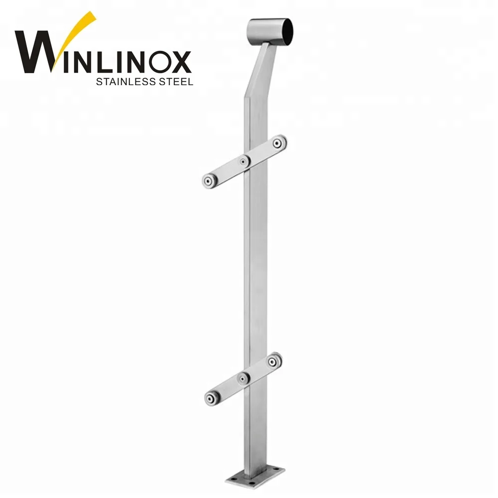 Outdoor stainless steel front porch railing designs with glass clamp