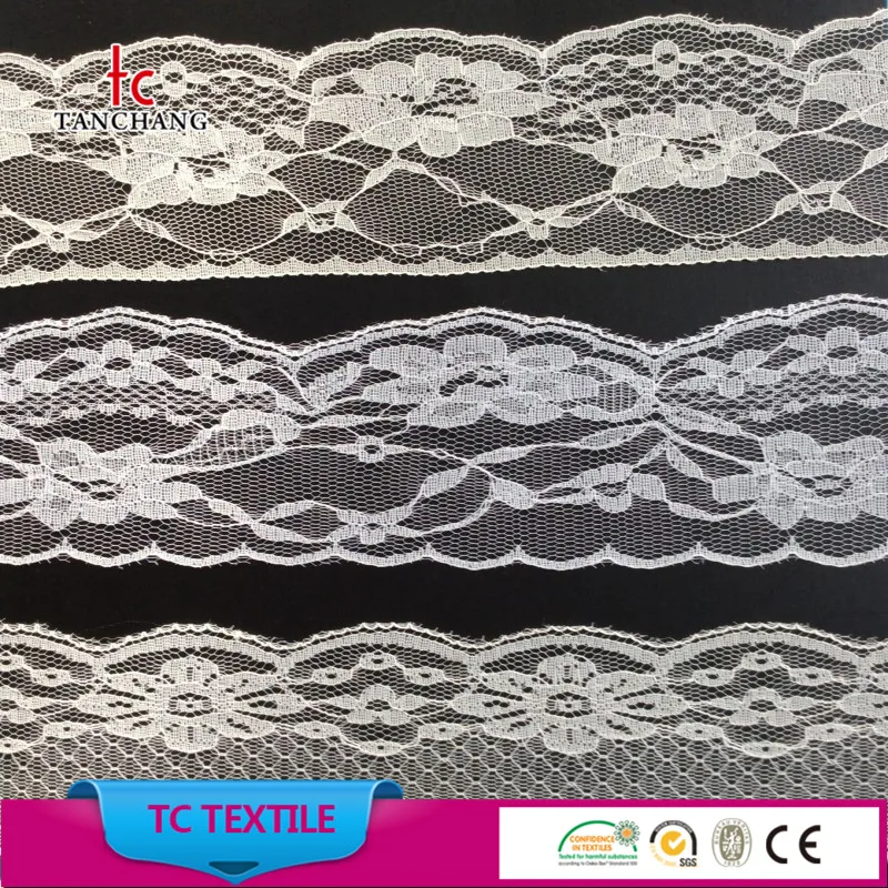 factory wholesale fancy lycra lace nylon no elastic lace trim for lingerie WTLS01-300