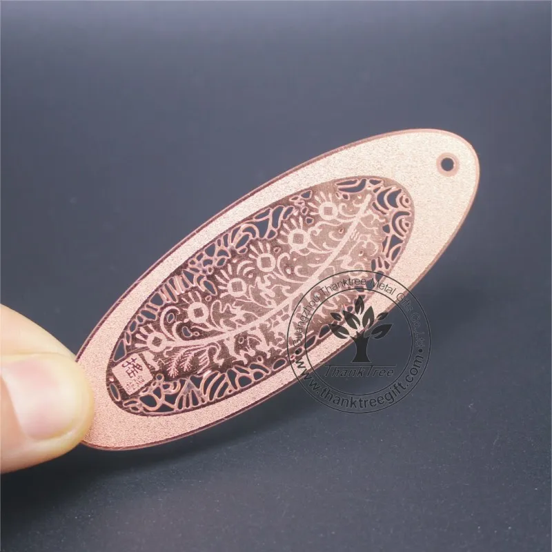 metal souvenir gift personalized laser cutting metal leaf fancy gift bookmark