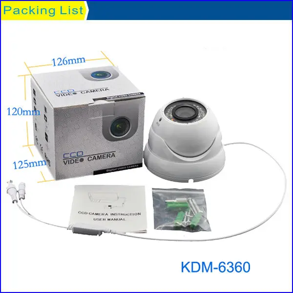 modern CCTV camera 30m IR for sony ccd camera with 4-9mm zoom lens, kadymay&color