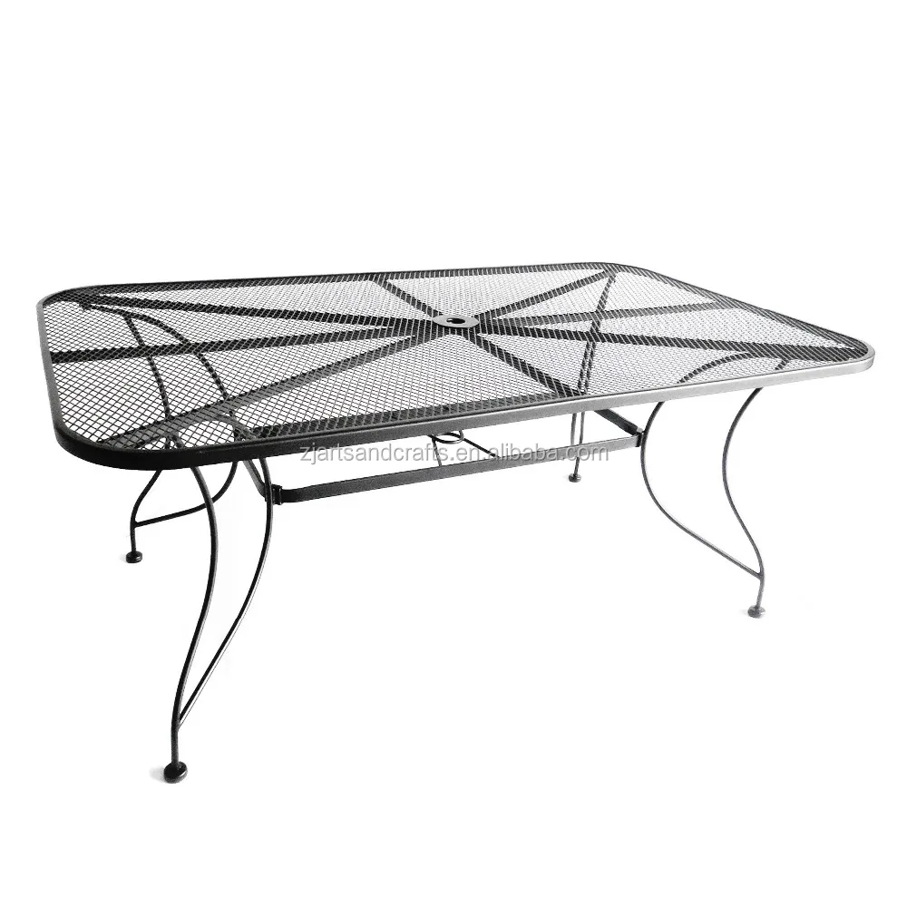 Металлический Сетчатый квадратный обеденный стол для сада