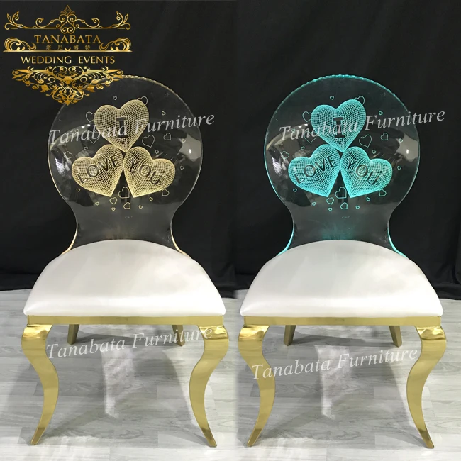 modern stainless steel legs modern led light up clear acrylic chairs banquet