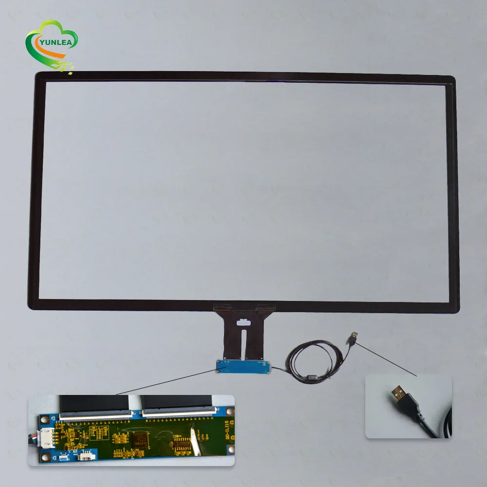 Customize available max 60 touch points 43 inch touch screen overlay kit capacitive panel USB