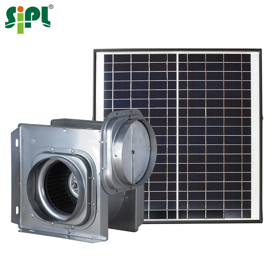 Eco Solar Vent Tool Sunny Multi-Purpose Double Inlet Outlet Ceiling Roof Wall Mount Centrifugal 4' Air Conditioning Exhaust Fan