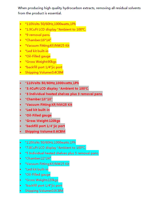 Vacuum Oven 20 Removal Pans