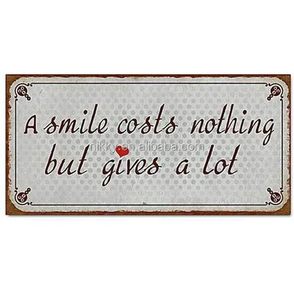 Тема улыбки металлические жестяные знаки пластина искусство для декора стен